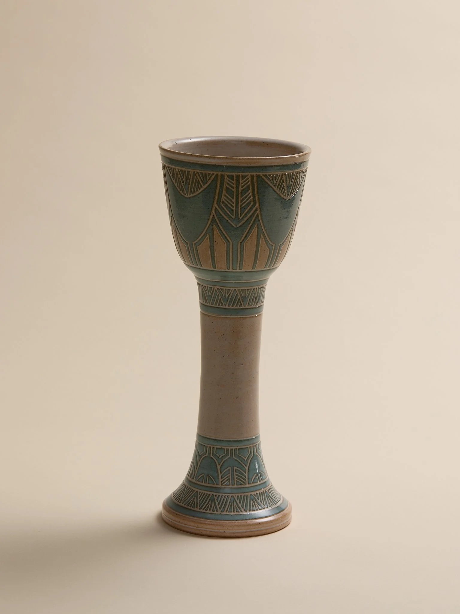 The Vintage Carved Art Deco Ceramic Chalice VaseVasesMiscellanea, etc.