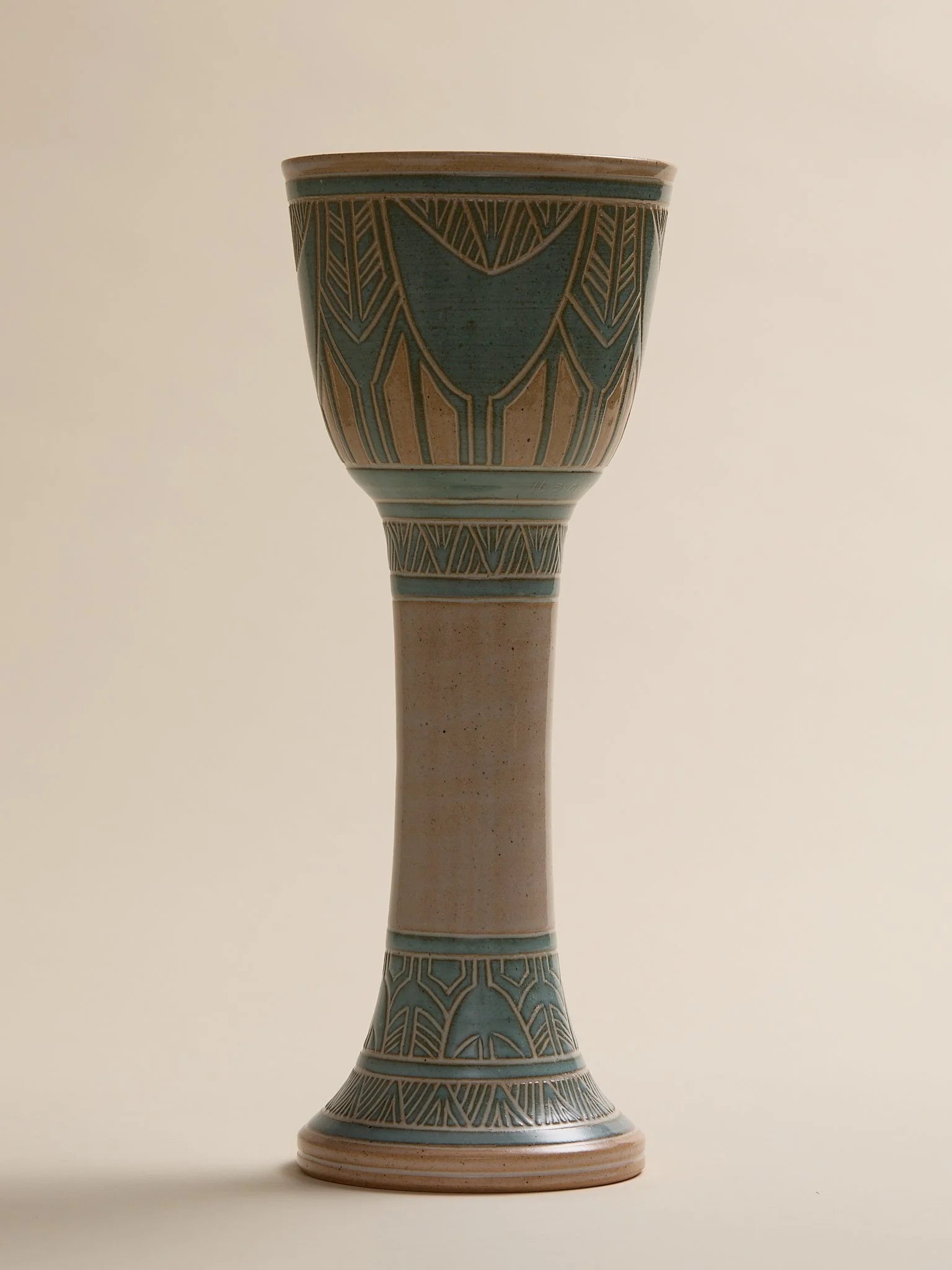 The Vintage Carved Art Deco Ceramic Chalice VaseVasesMiscellanea, etc.