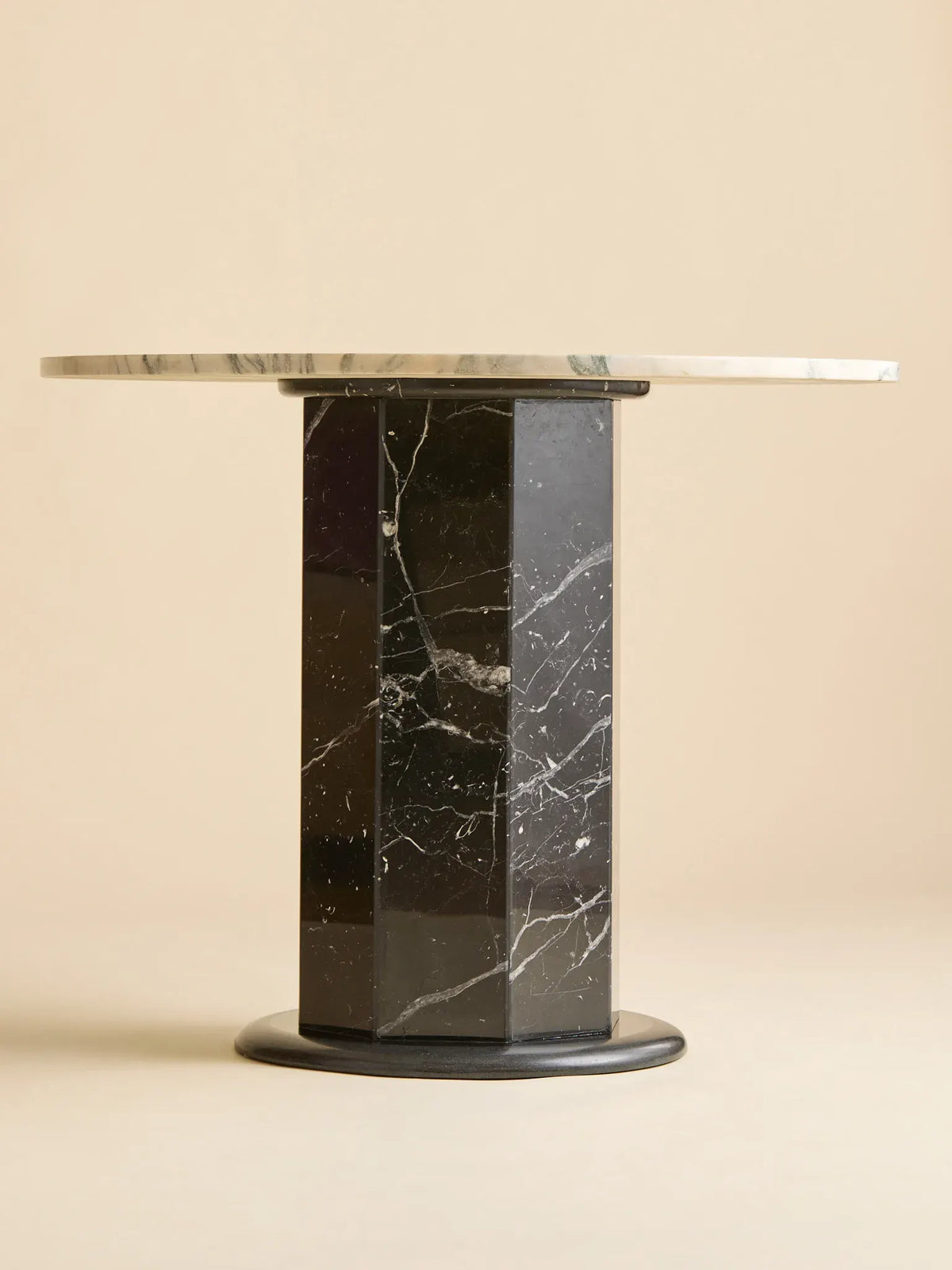 The Vintage Black & White Marble Pedestal TableDining TablesMiscellanea, etc.