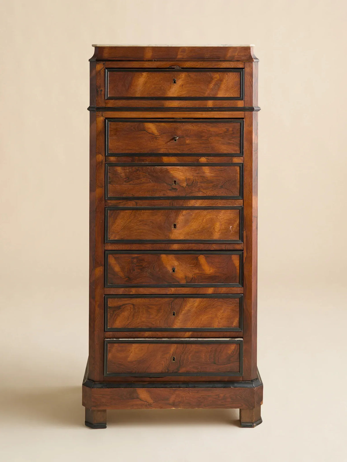 The Antique French Charles X Period Marble-Top Walnut Fall-Front SecretaryDesksMiscellanea, etc.