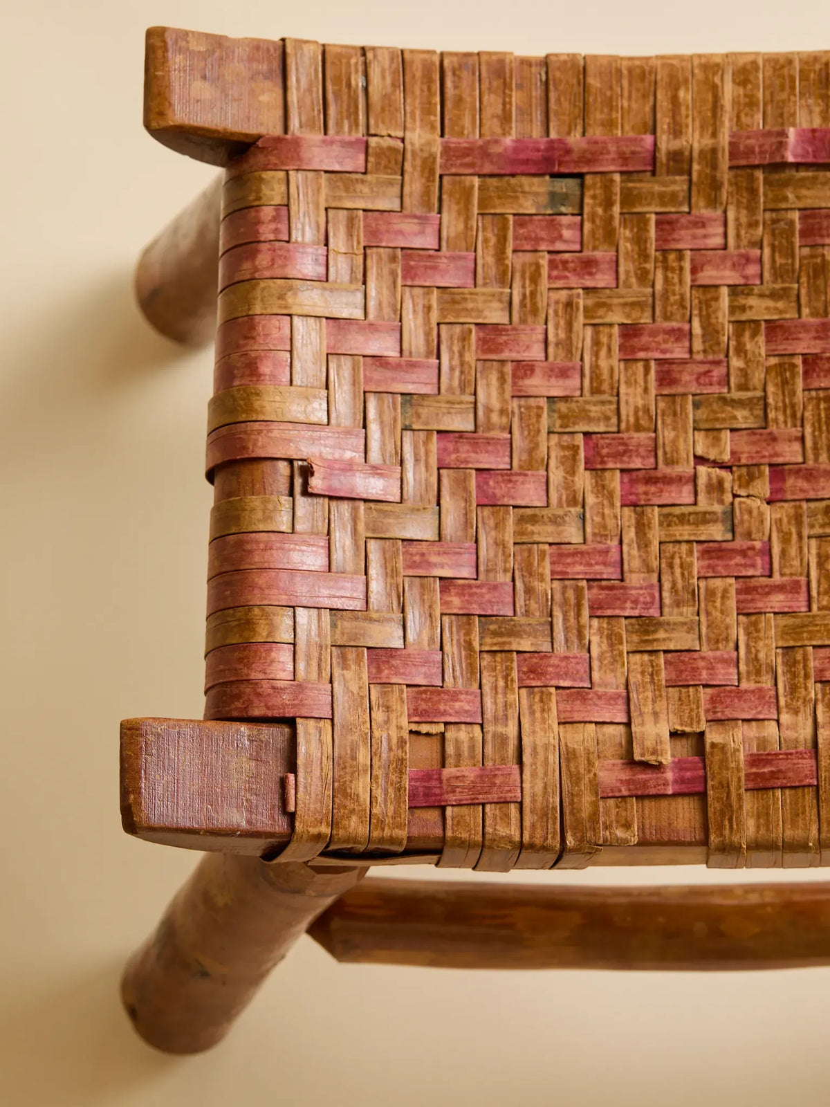 The Vintage Woven Red and Brown StoolSeatingMiscellanea, etc.