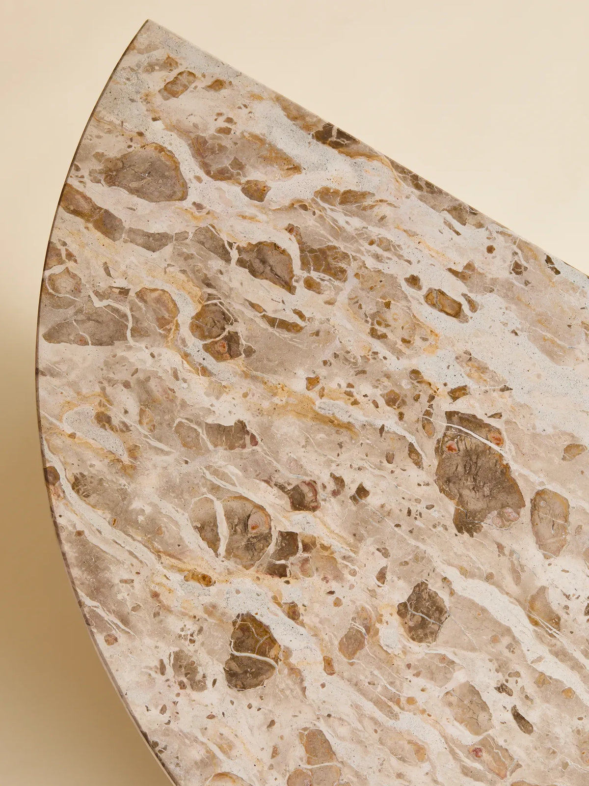 The Vintage Tessellated Marble Demilune Console TableConsole TablesMiscellanea, etc.