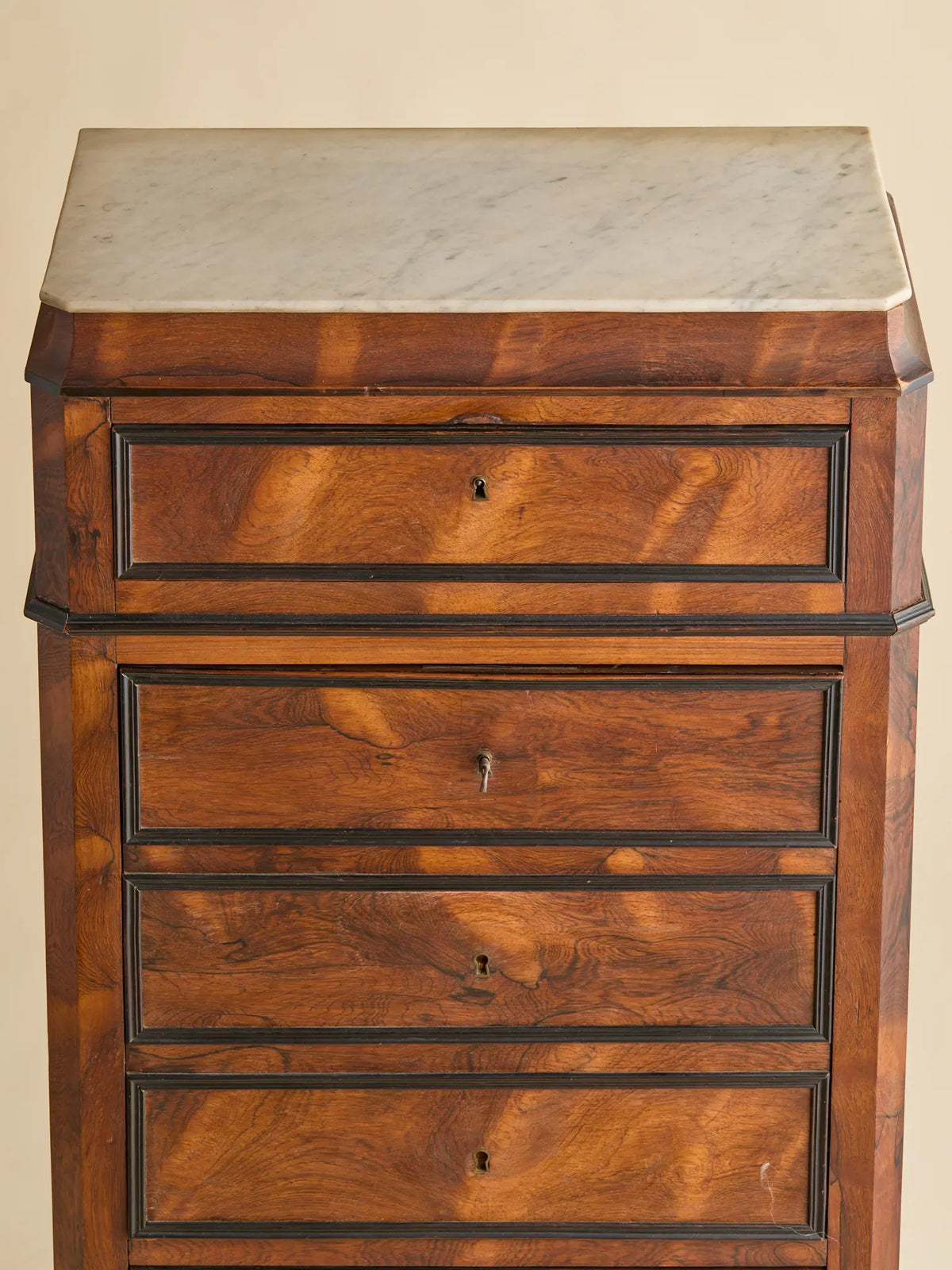 The Antique French Charles X Period Marble-Top Walnut Fall-Front SecretaryDesksMiscellanea, etc.