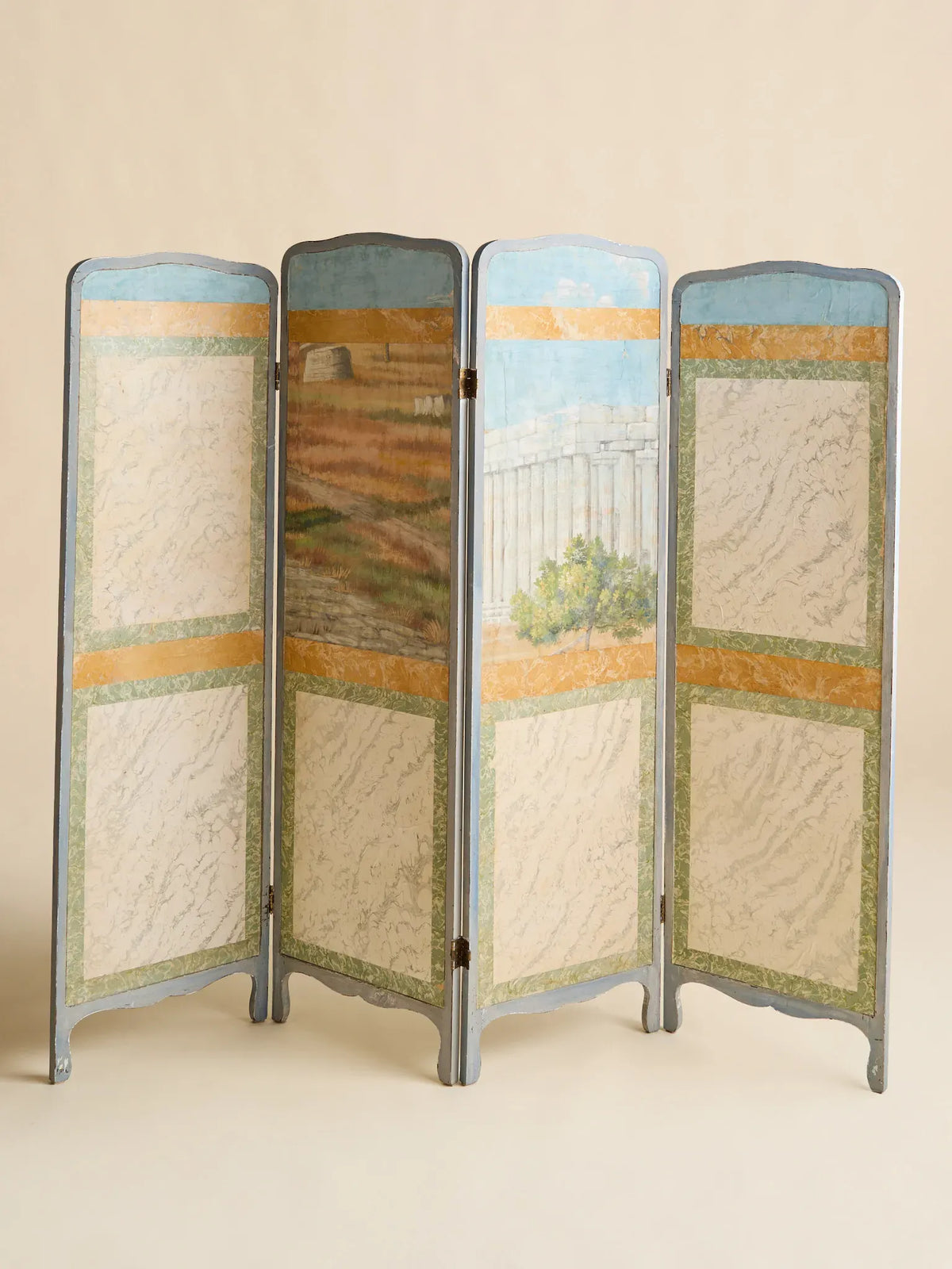The Vintage Hand Painted Scenic Room DividerRoom DividersMiscellanea, etc.