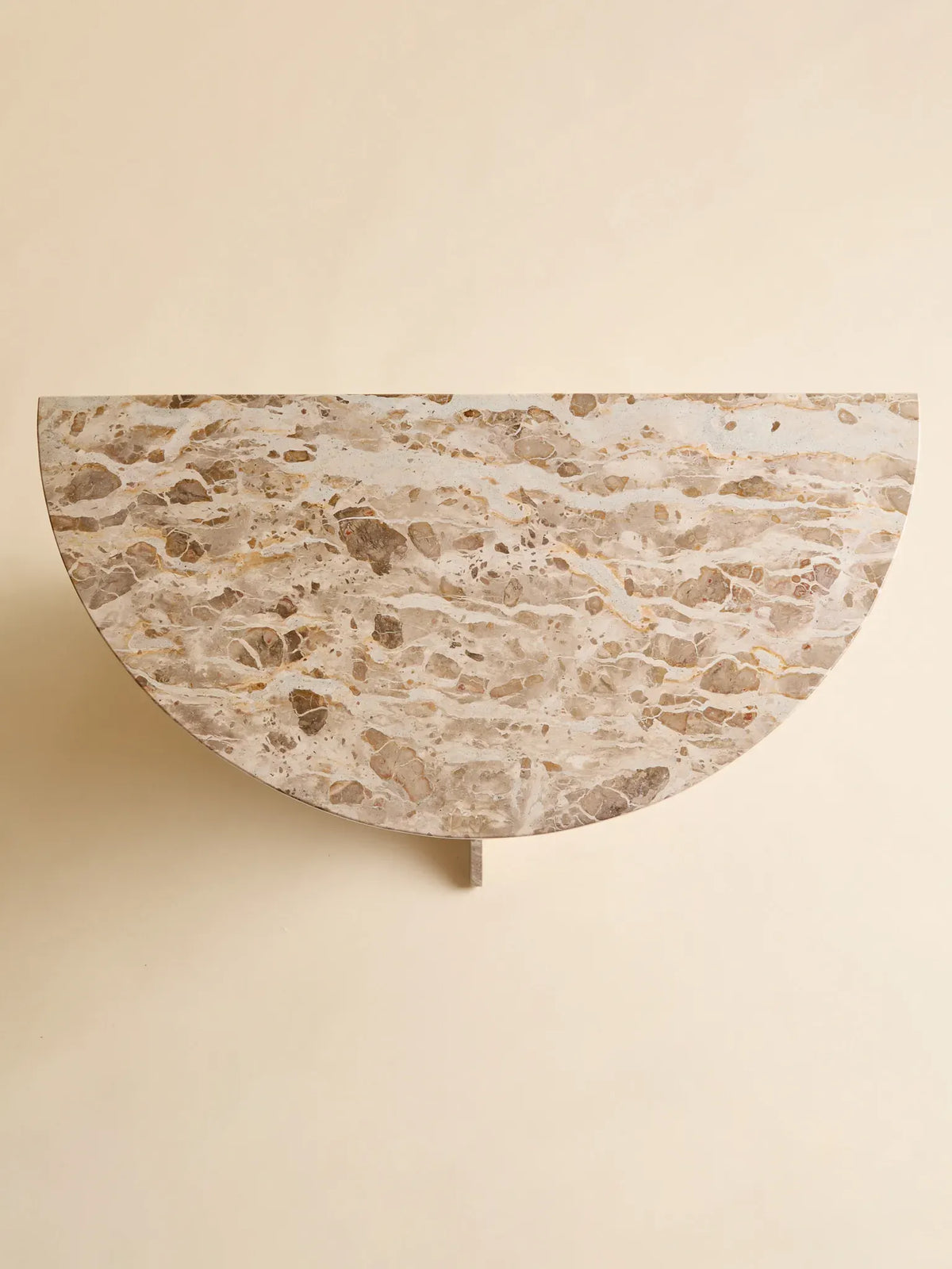 The Vintage Tessellated Marble Demilune Console TableConsole TablesMiscellanea, etc.