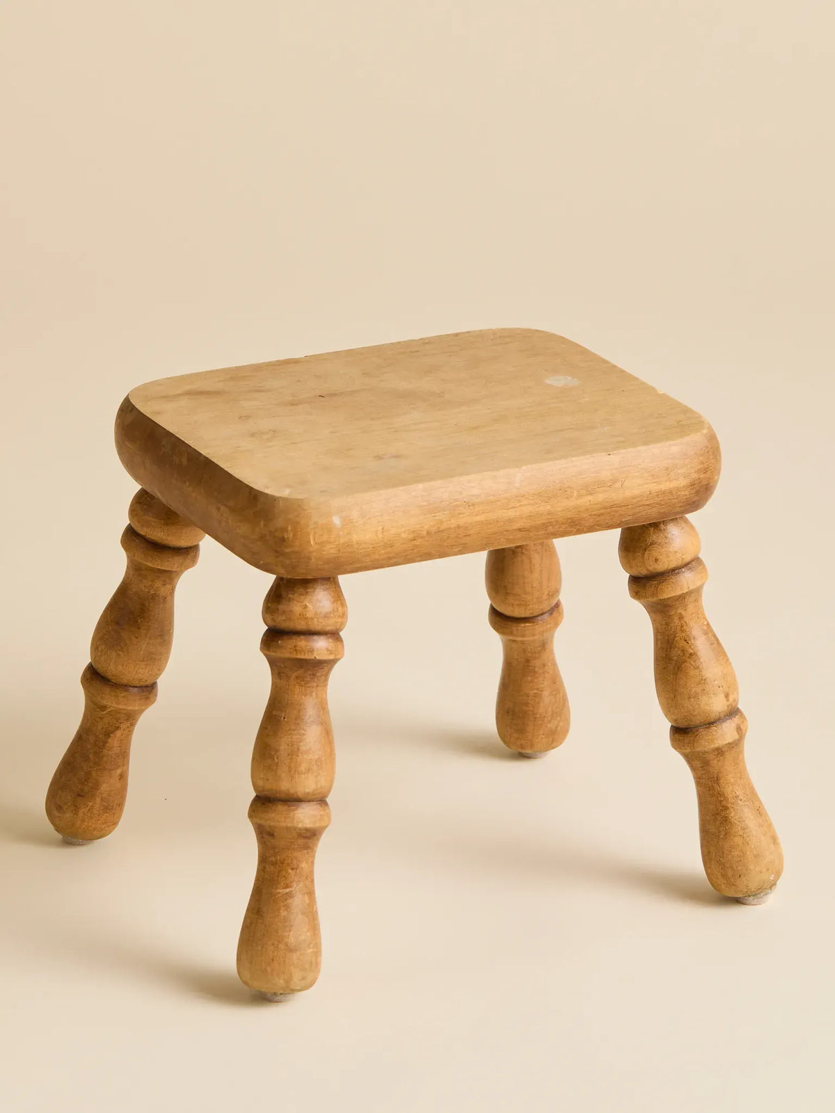 The Vintage Small Patinaed White Oak Accent StoolSeatingMiscellanea, etc.