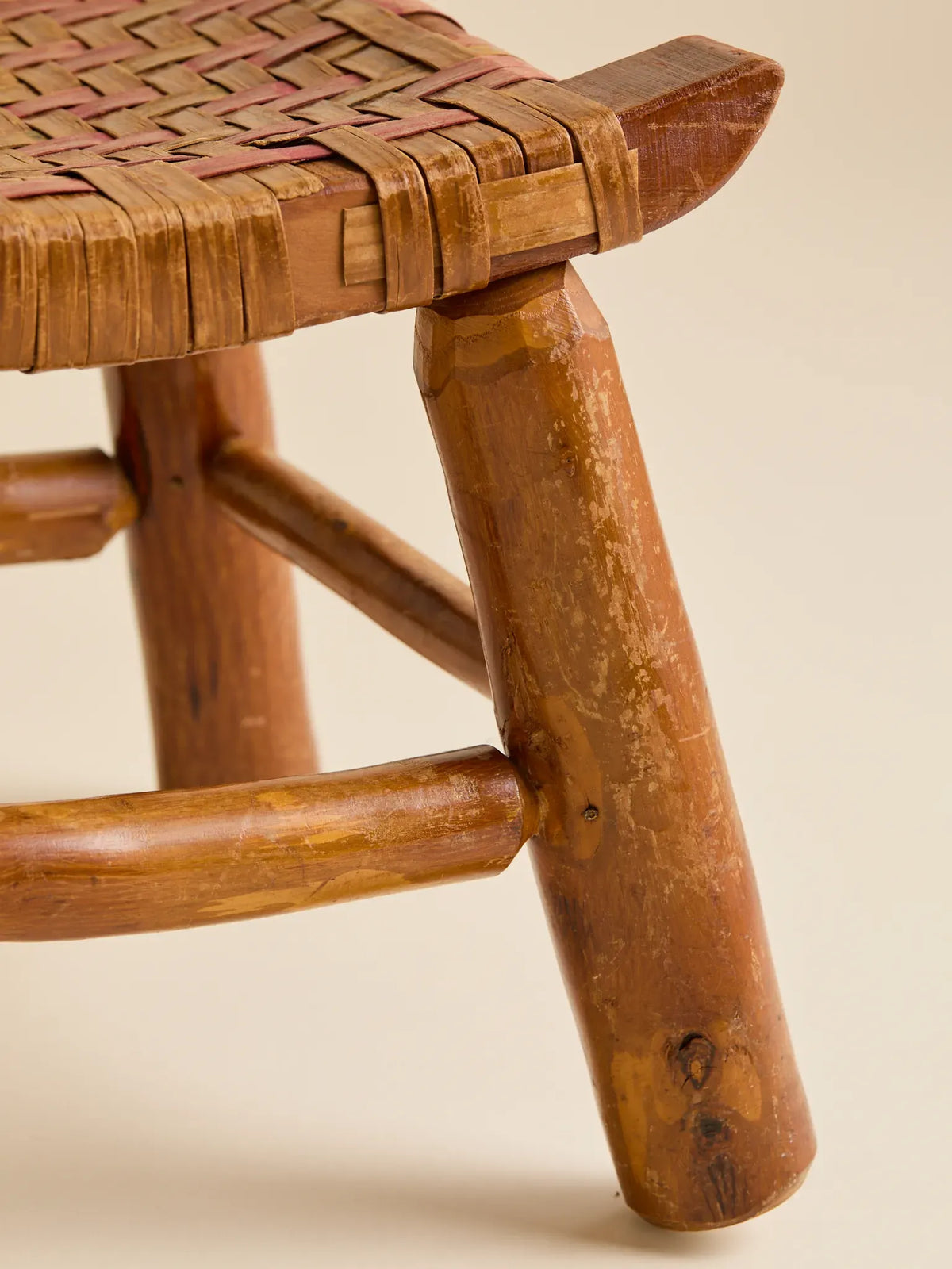 The Vintage Woven Red and Brown StoolSeatingMiscellanea, etc.