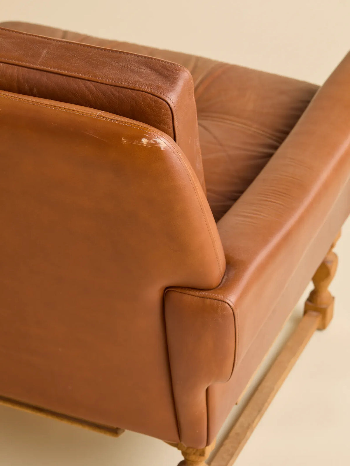 The Vintage Danish Mid-Century Leather LoveseatSeatingMiscellanea, etc.