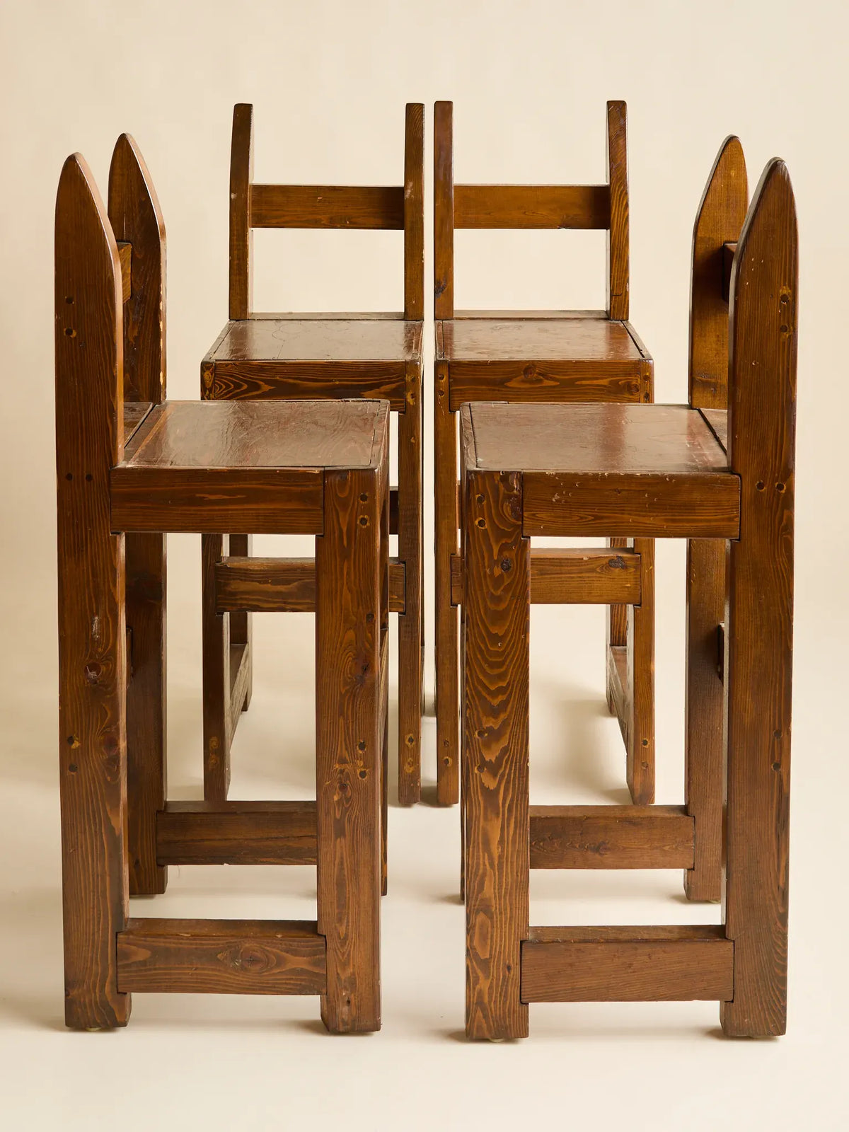 The Vintage Arts & Crafts Wooden BarstoolsSeatingMiscellanea, etc.