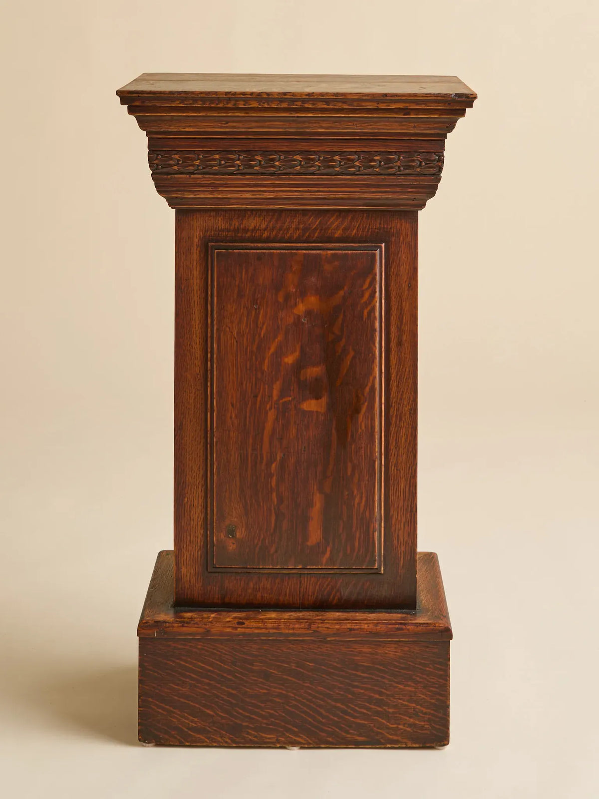 The Vintage Stickley-Style Tiger Oak Pedestals, 2 AvailablePedestalsMiscellanea, etc.