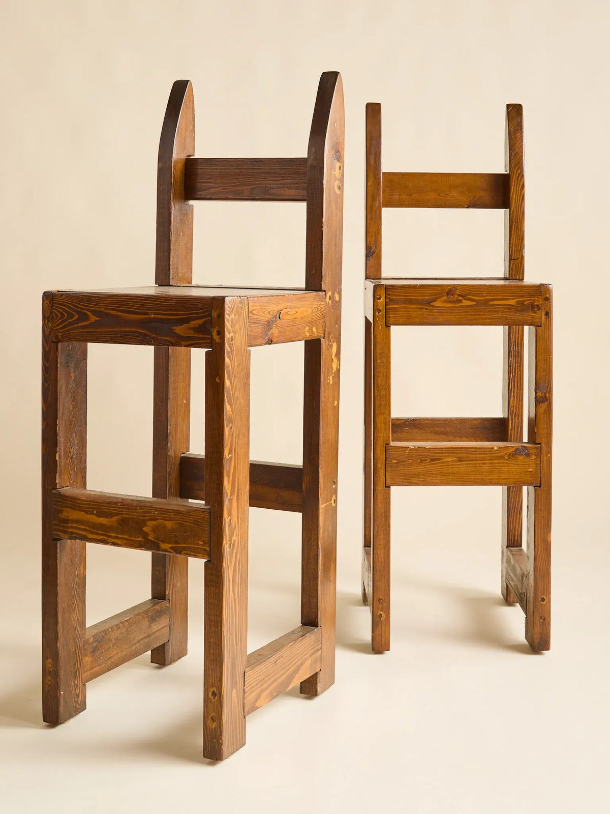 The Vintage Arts & Crafts Wooden BarstoolsSeatingMiscellanea, etc.