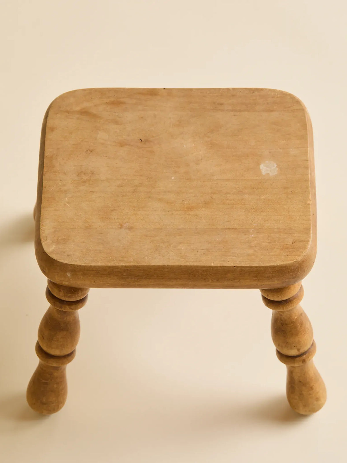 The Vintage Small Patinaed White Oak Accent StoolSeatingMiscellanea, etc.