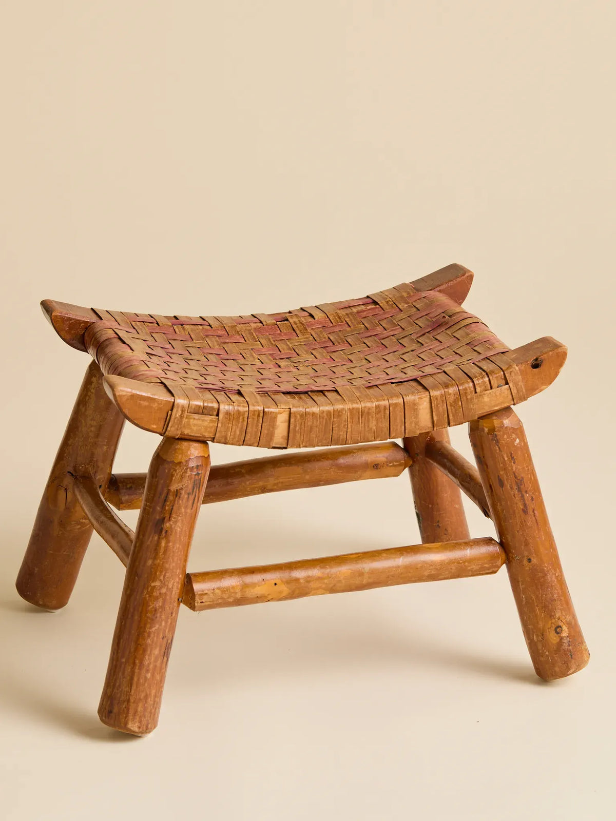 The Vintage Woven Red and Brown StoolSeatingMiscellanea, etc.