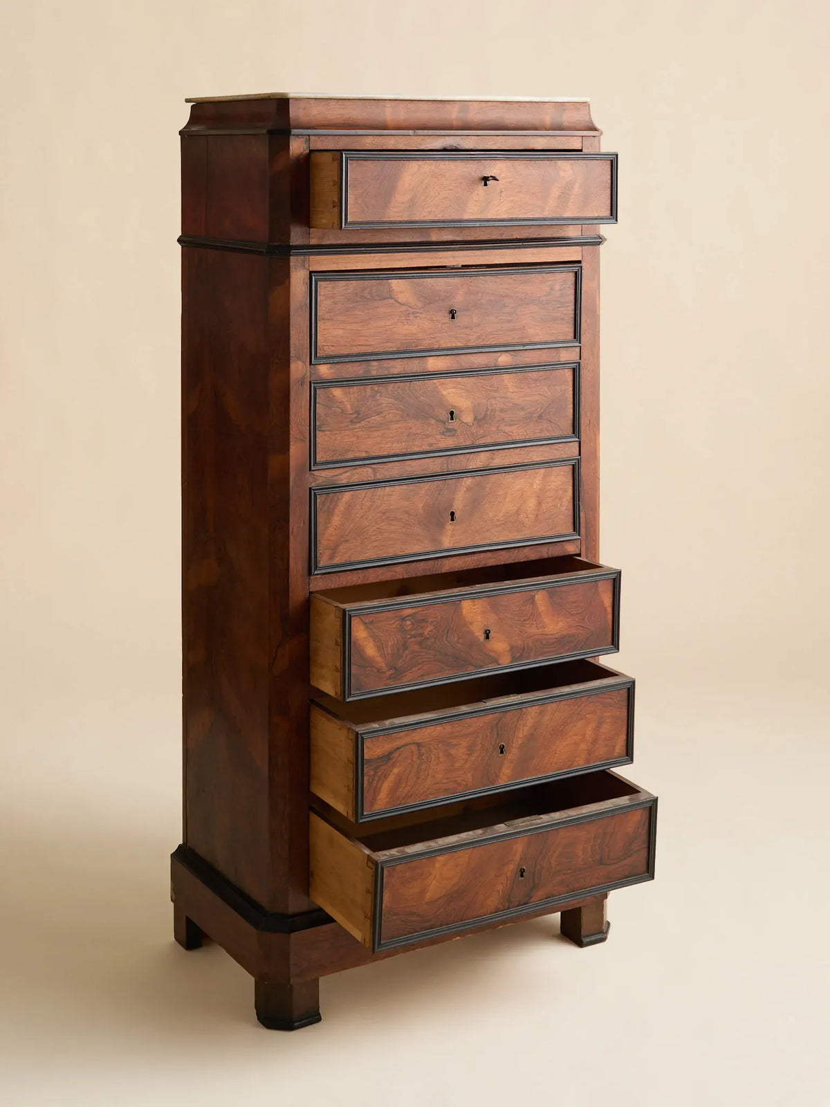 The Antique French Charles X Period Marble-Top Walnut Fall-Front SecretaryDesksMiscellanea, etc.