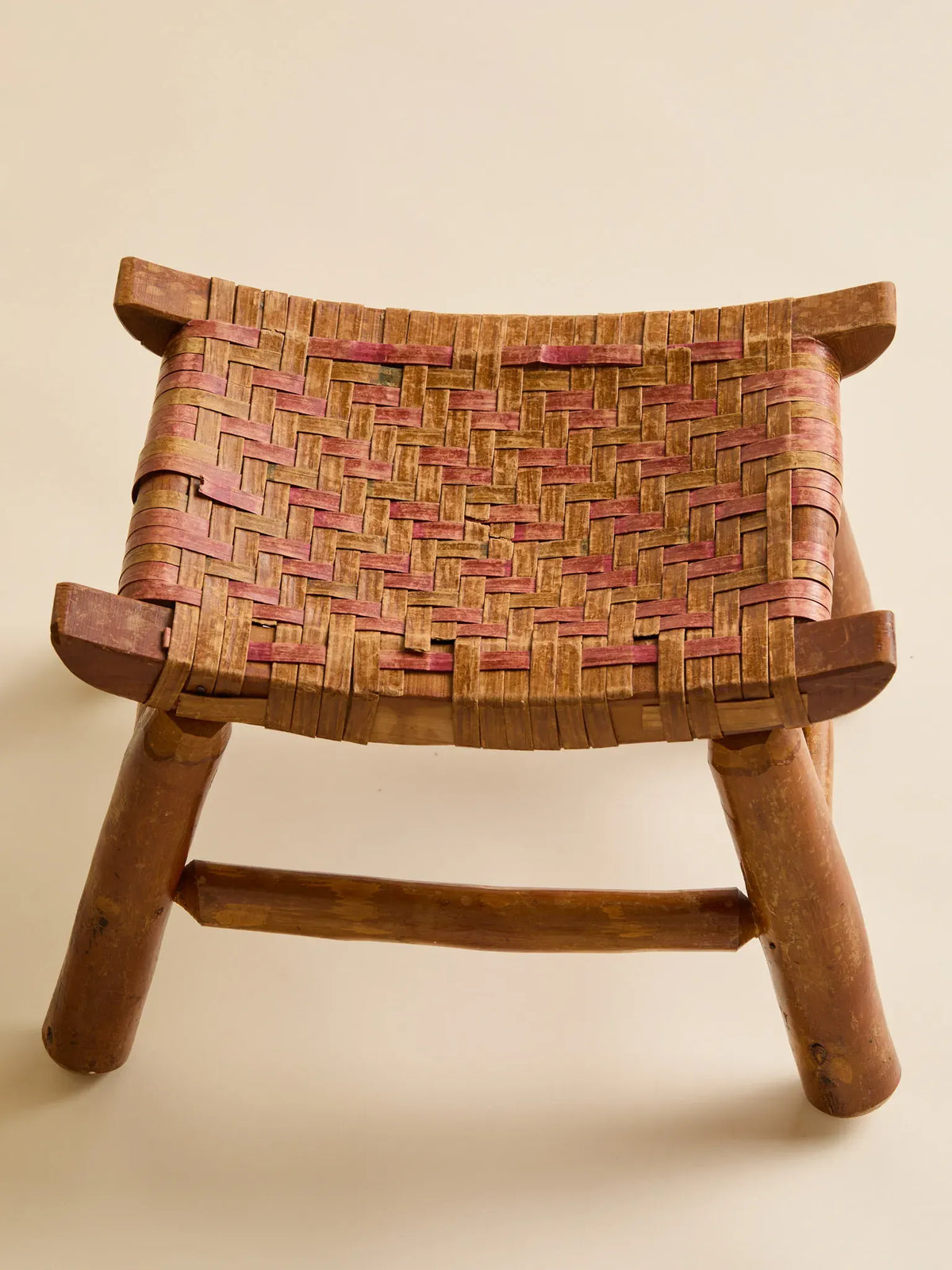 The Vintage Woven Red and Brown StoolSeatingMiscellanea, etc.