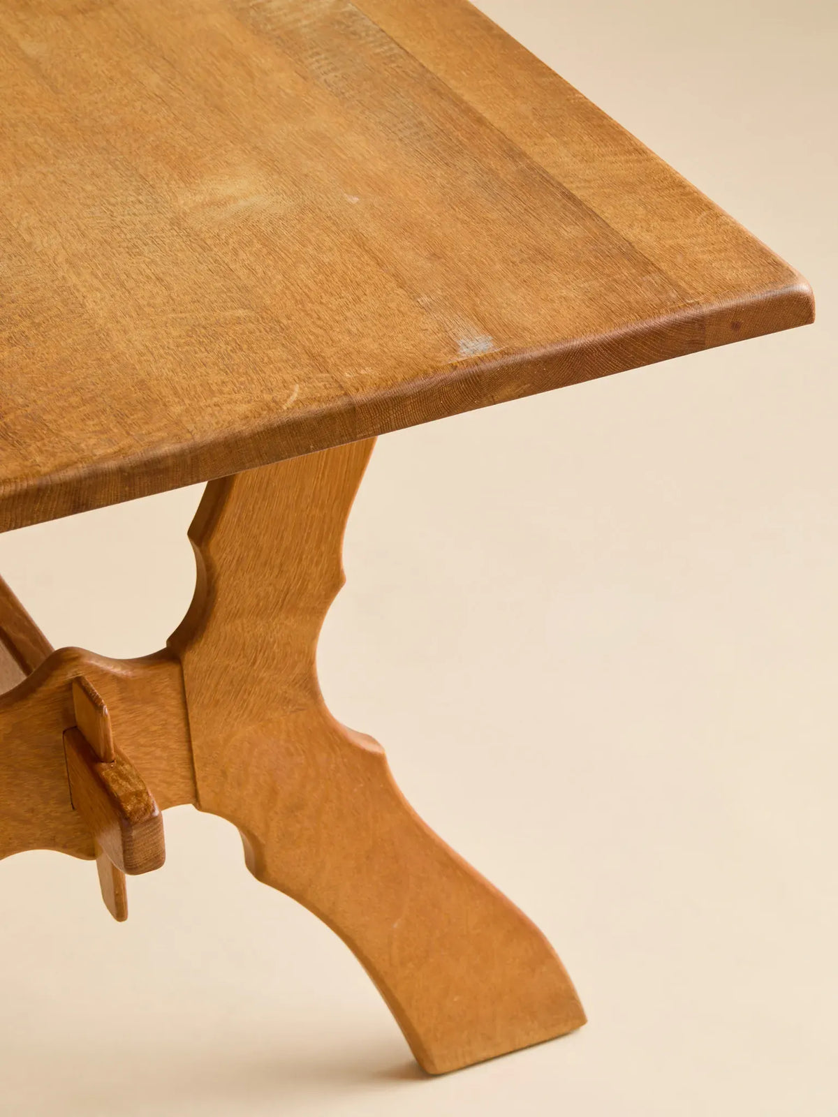 The Vintage Oak Sawbuck Trestle Farm Table by Henning KjaernulfDining TablesMiscellanea, etc.