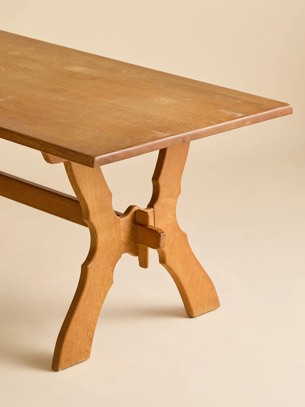 The Vintage Oak Sawbuck Trestle Farm Table by Henning KjaernulfDining TablesMiscellanea, etc.