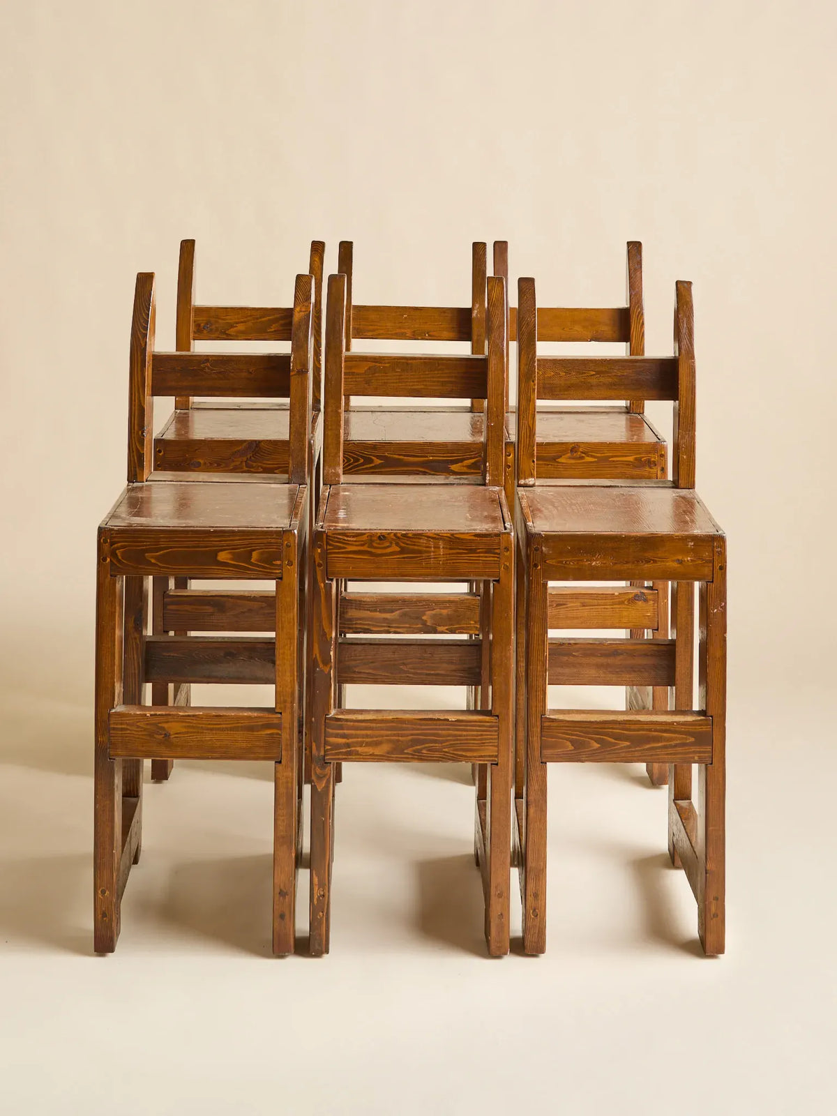 The Vintage Arts & Crafts Wooden BarstoolsSeatingMiscellanea, etc.