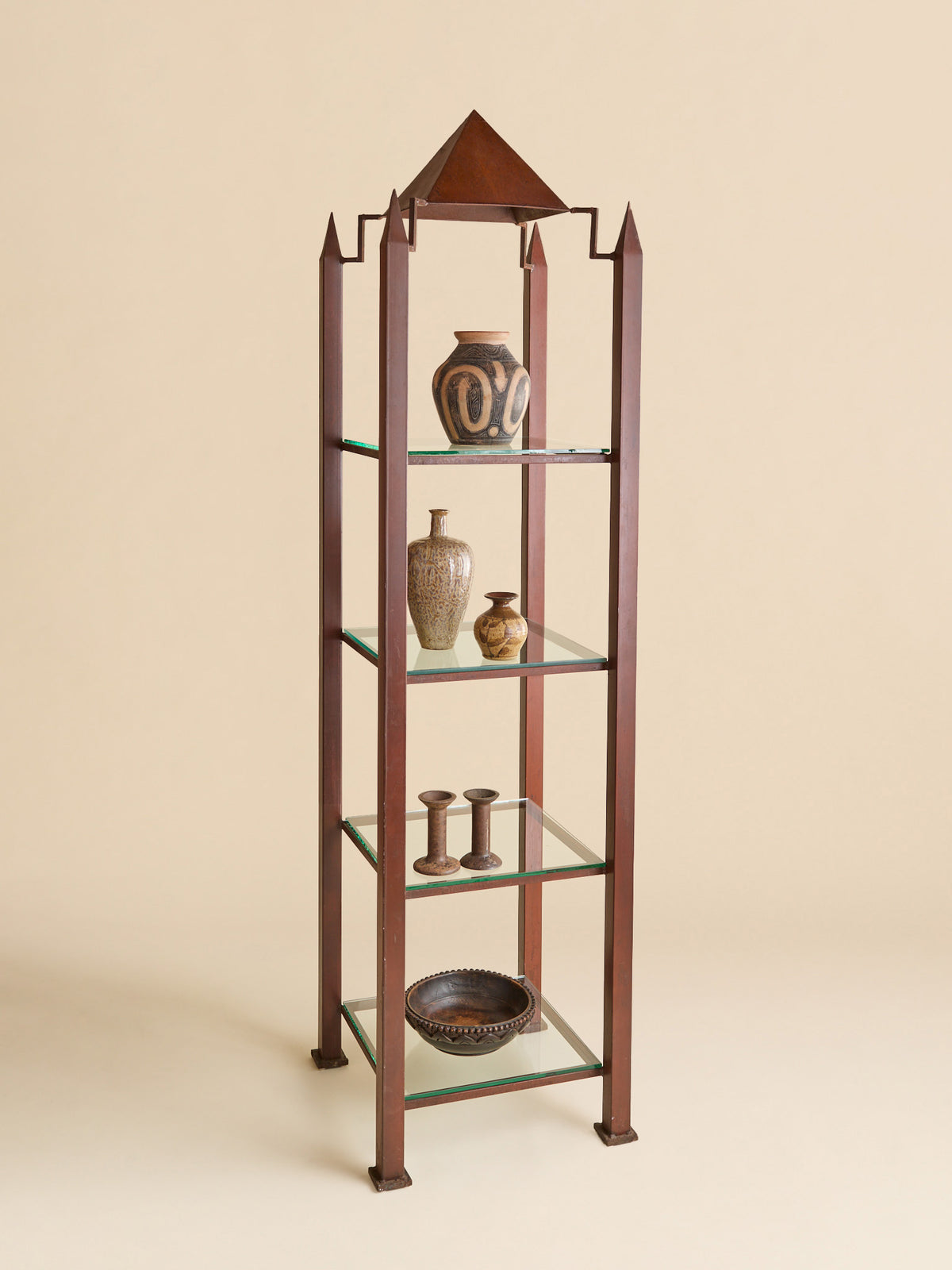 The Vintage Red Metal ShelfCabinets and ShelvingMiscellanea, etc.