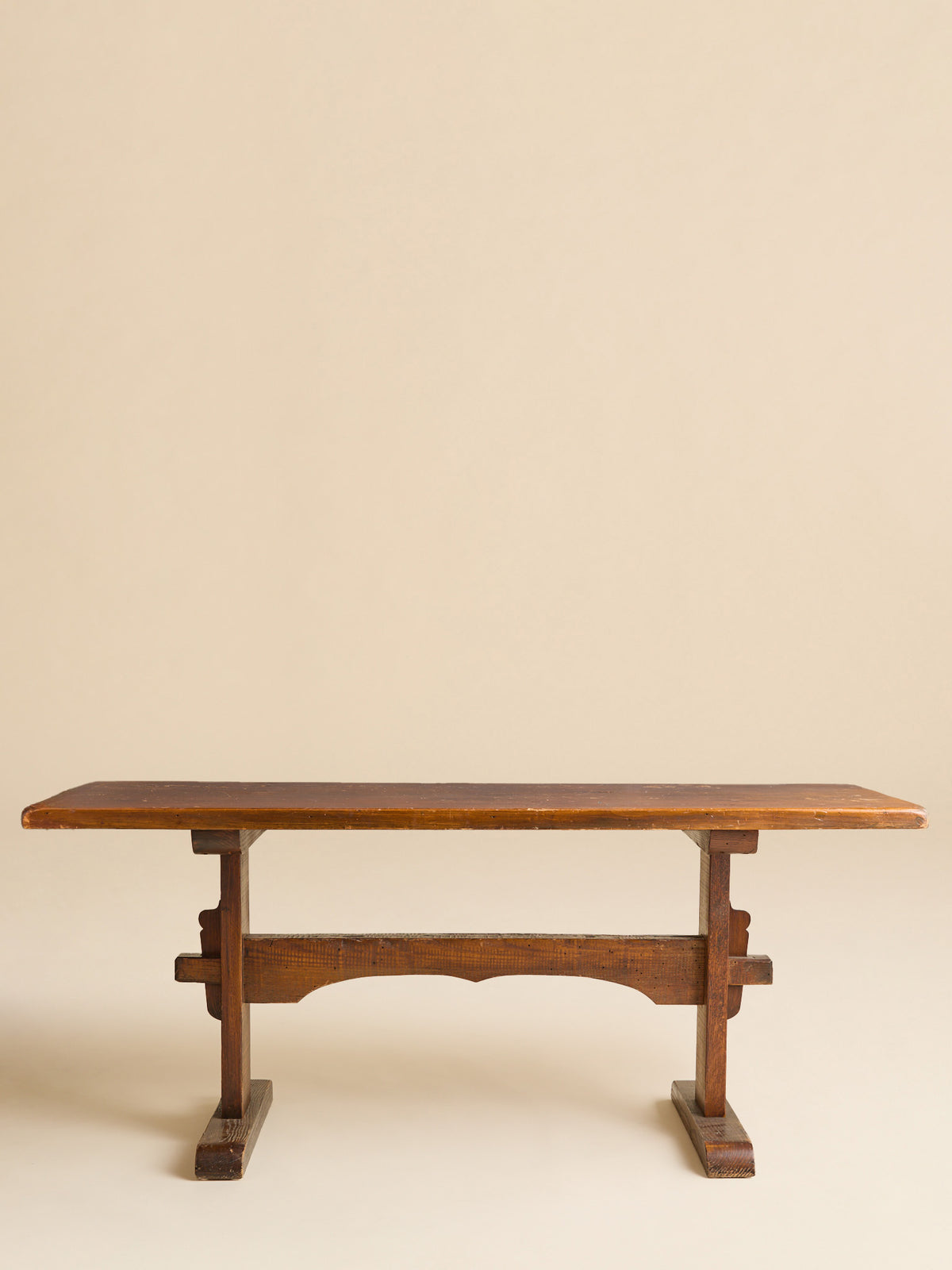 The Vintage Rustic Oak Trestle-Style Console TableConsole TablesMiscellanea, etc.
