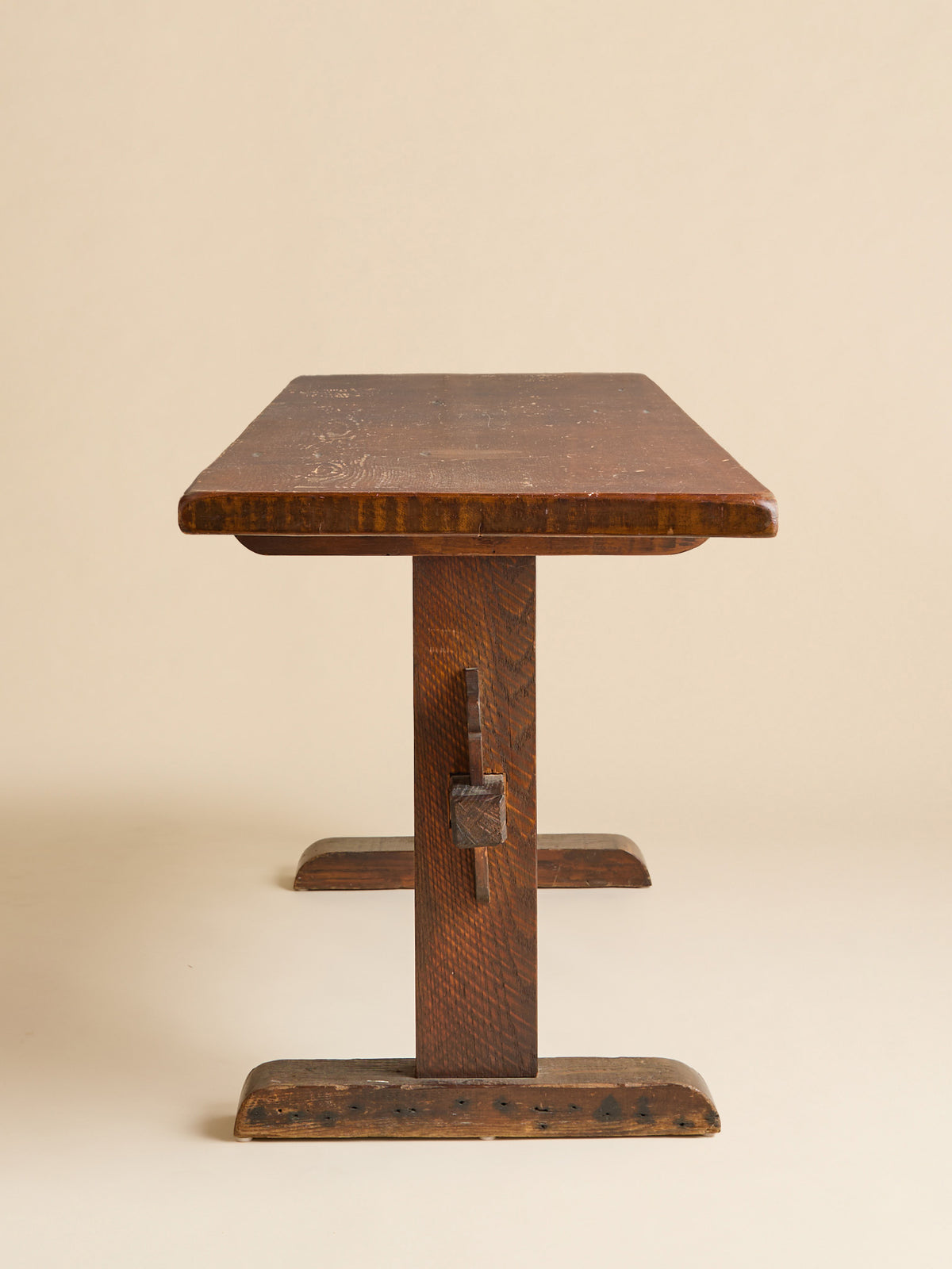 The Vintage Rustic Oak Trestle-Style Console TableConsole TablesMiscellanea, etc.