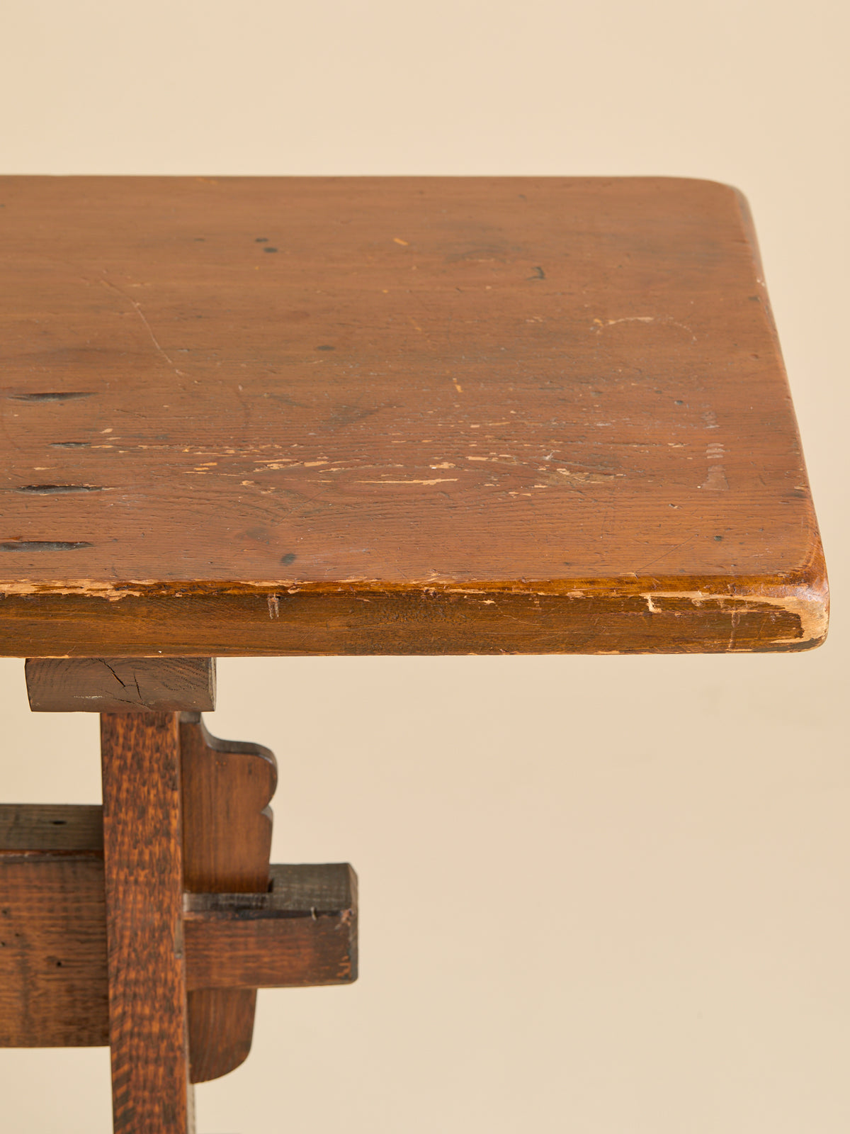 The Vintage Rustic Oak Trestle-Style Console TableConsole TablesMiscellanea, etc.