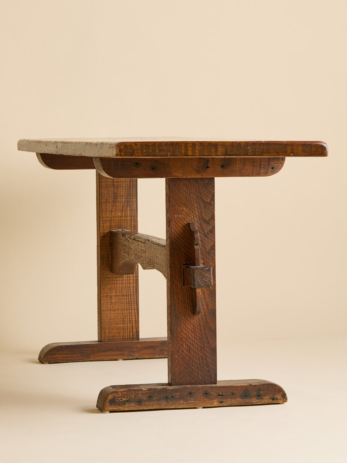 The Vintage Rustic Oak Trestle-Style Console TableConsole TablesMiscellanea, etc.