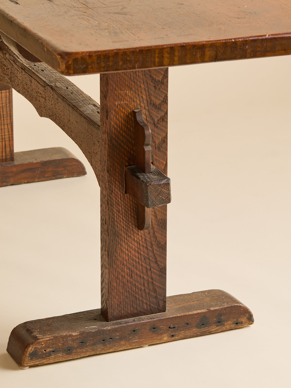 The Vintage Rustic Oak Trestle-Style Console TableConsole TablesMiscellanea, etc.